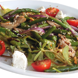 Салат теплий з свинини